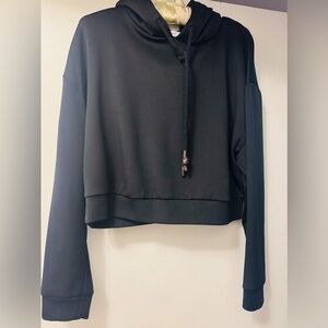 Good American Black Women's Cropped Hoodie